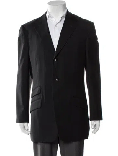 Pre-owned Versace Medusa Insignia Wool Coat In Black