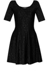 Versace Jacquard Knit Mini-dress In Black