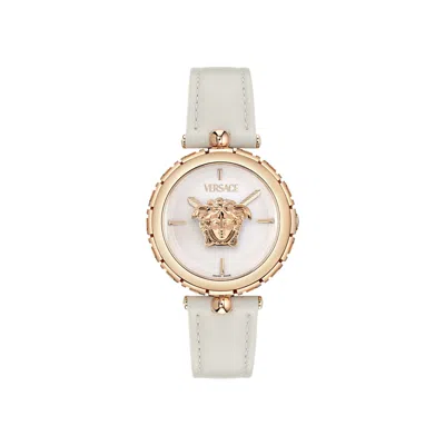 Pre-owned Versace Medusa Jewel Leather Watch 'rose Gold' | Women's Size Onesize
