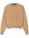 Versace Medusa Wool-blend Knit Towel Sweater In 1kh40 Beige