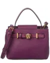 Versace Medusa Leather & Suede Tote In Purple