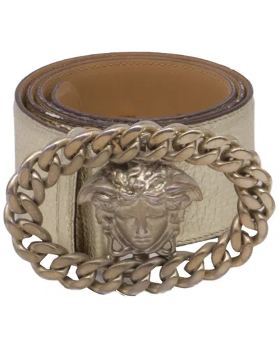 Pre-owned Versace Medusa Leather Belt (authentic Pre-loved)