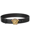 Versace Medusa Leather Belt In Black