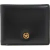 Versace Medusa Leather Bifold Wallet In Black- Gold