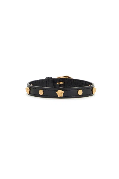 Versace Medusa Leather Bracelet In Multi