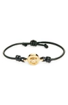 Versace Medusa Leather Bracelet In Black- Gold