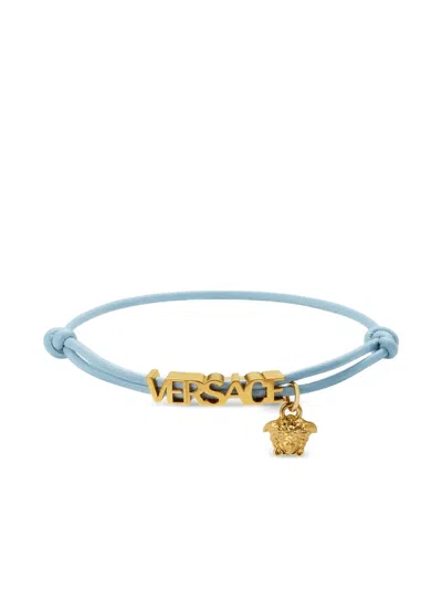 Versace Medusa Leather Bracelet In Gold