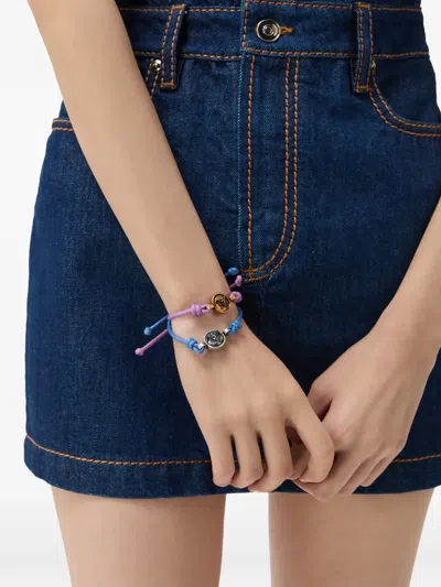 Versace Medusa Leather Bracelet In Multi