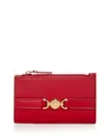 Versace Medusa Leather Card Case In Lipstick Red