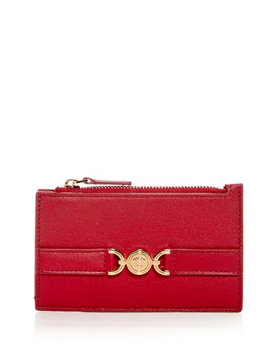 Versace Medusa Leather Card Case In Red