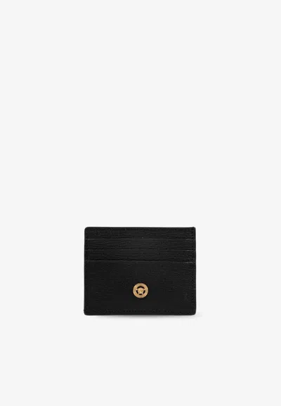 Versace Medusa Leather Cardholder In Black