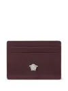 Versace Medusa Leather Cardholder In Brown