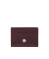Versace Medusa Leather Cardholder In Brown