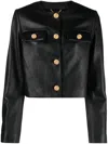 Versace Leather Jacket In Black