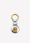 Versace Medusa Leather Keychain In Silver