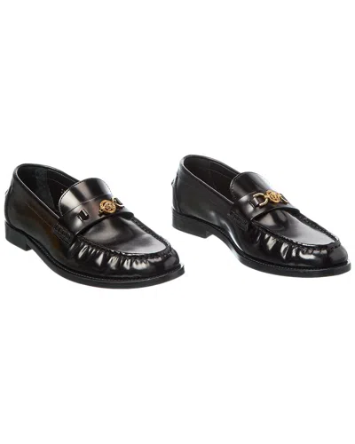 Pre-owned Versace Medusa Leather Loafer (authentic Pre-loved) In Animal Print