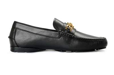 Pre-owned Versace Medusa Leather Loafer Black