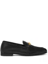 Versace Medusa Leather Loafers In Black