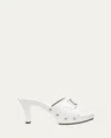 Versace Medusa Buckle Patent Clogs In White