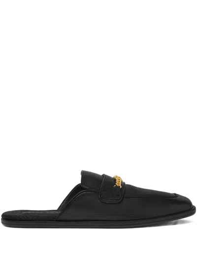 Versace Medusa Leather Mules In Black