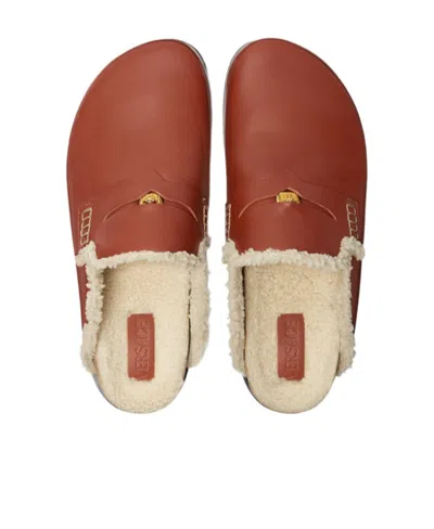 Versace Medusa Leather Mules In Brown