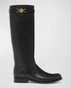Versace Black High Boots With '95 Medusa Detail In 1b00v-black- Gold