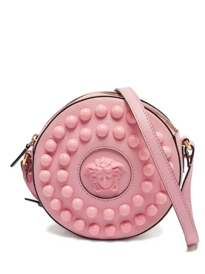 Pre-owned Versace Medusa Leather Shoulder Bag In Pink