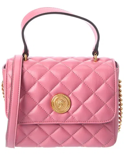 Versace Medusa Leather Shoulder Bag In Pink