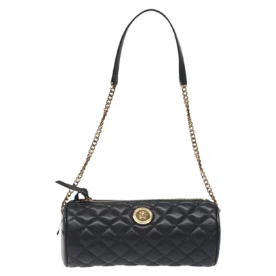 Pre-owned Versace Medusa Leather Shoulder Bag () In Black