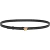 Versace Medusa Leather Skinny Belt In Black/gold
