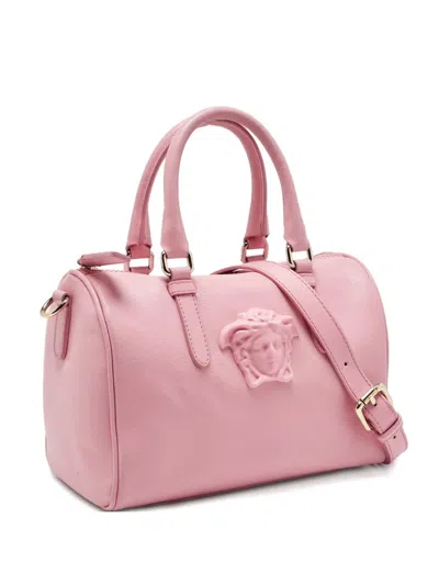 Pre-owned Versace Medusa Leather Tote Bag In Pink