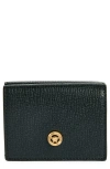 Versace Medusa Leather Trifold Wallet In Black  Gold