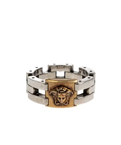 Versace Medusa Link Ring In Metallic