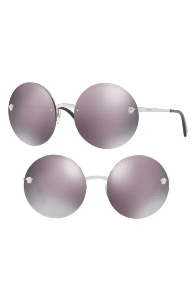 Versace Medusa Logo 59mm Large Round Sunglasses In Purple