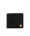 Versace Black Small Wallet With Medusa Biggie Logo In Black