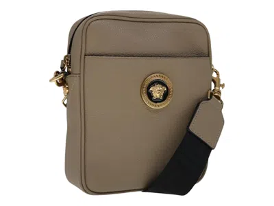 Pre-owned Versace Medusa Logo Crossbody In Olive Green