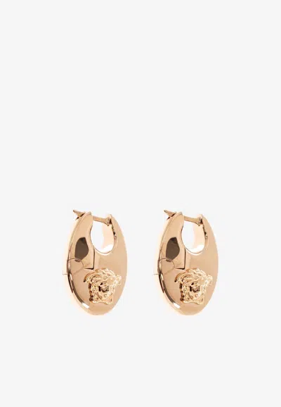 Versace Medusa Logo Earrings In Gold