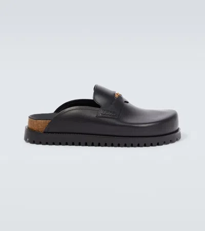 Versace Medusa Mules In Black Leather