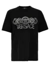 Versace Black T-shirt With Medusa Head Logo Print On The Front In Cotton Man