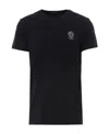 Versace White Crewneck T-shirt With Medusa Print On The Front In Cotton Stretch Man In Black