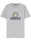 Versace Medusa Logo-print T-shirt In Gray