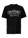 Versace Black T-shirt With Medusa Head Logo Print On The Front In Cotton Man In Multicolour