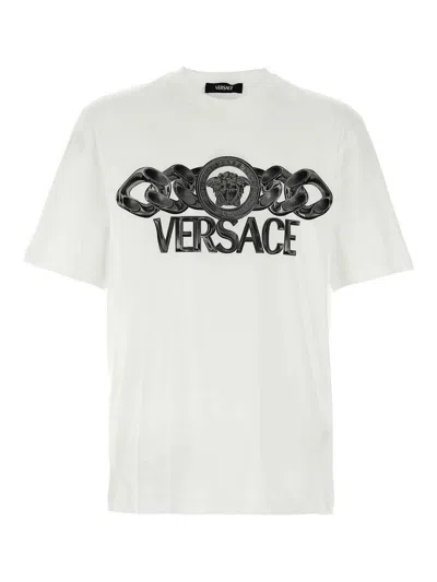 Versace Medusa Logo Print T-shirt In White