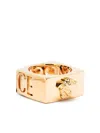 Versace Medusa-plaque Square Ring In Gold