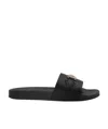 Versace Medusa Leather Slides In Black