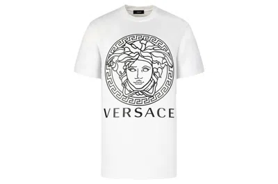 Pre-owned Versace Medusa Logo T-shirt White