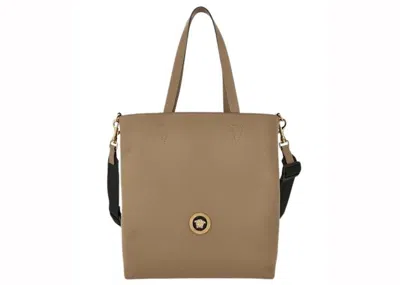 Pre-owned Versace Medusa Logo Tote Bag In Beige