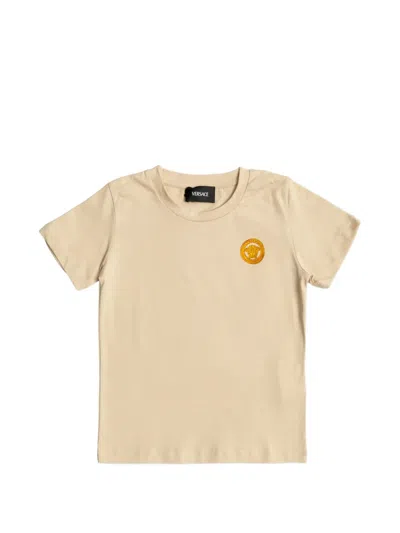 Versace Babies' Medusa Logo T-shirt In Brown