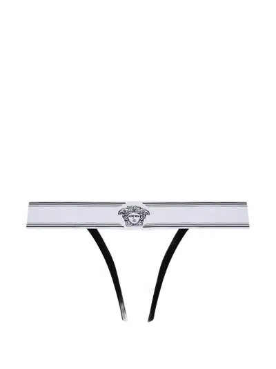 Versace Medusa Logo-waistband Thong In White
