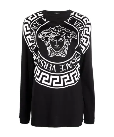 Versace Medusa Long-sleeve T-shirt In Black